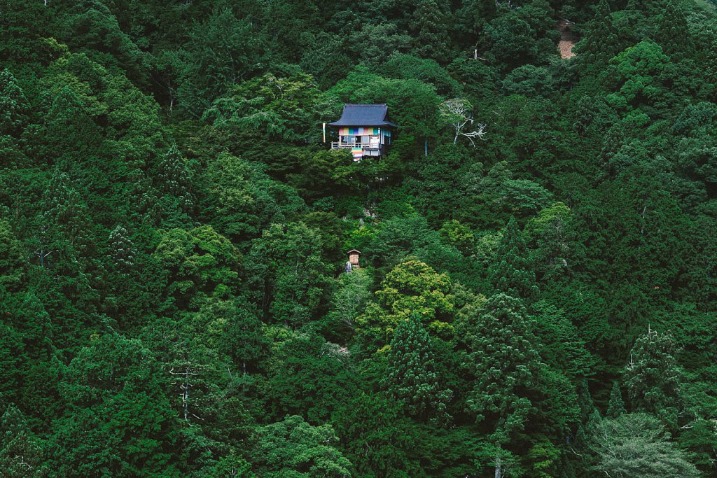 A cabin house in a forest in Japan